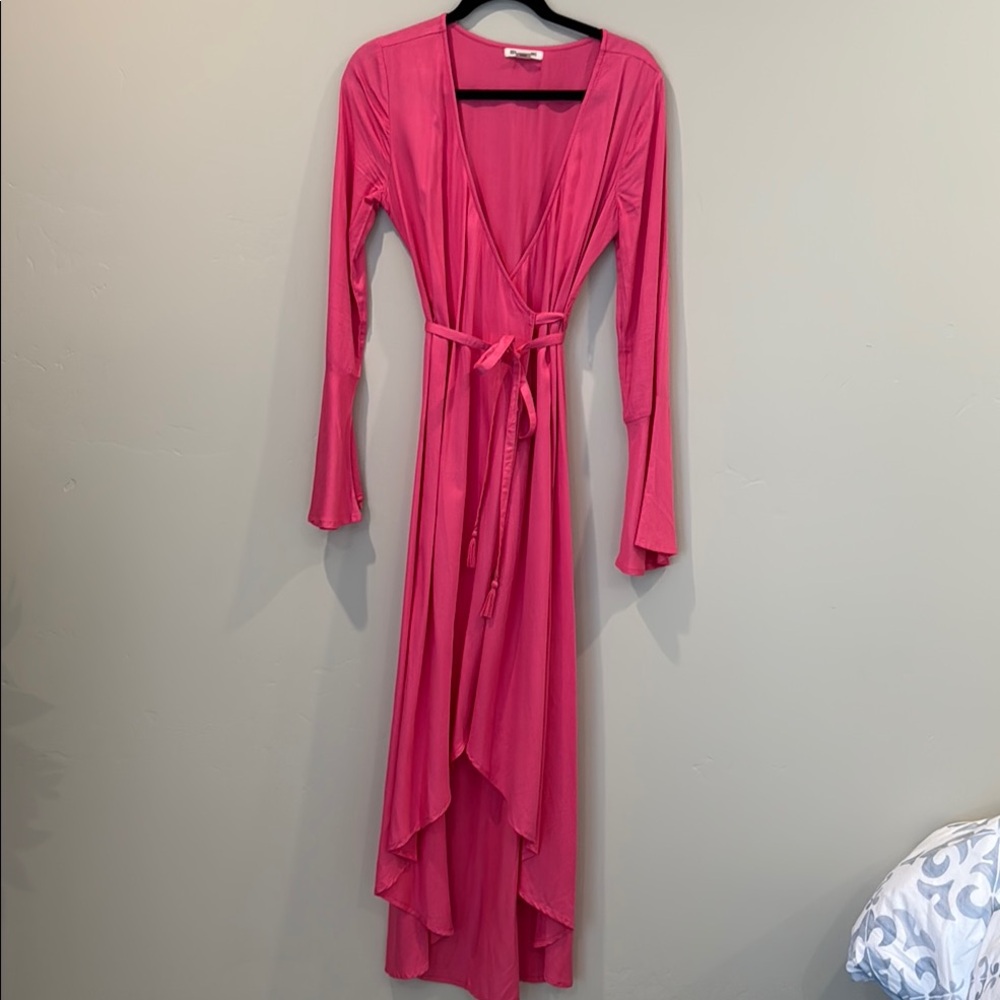 Pink Billabong Long Sleeve Wrap Dress